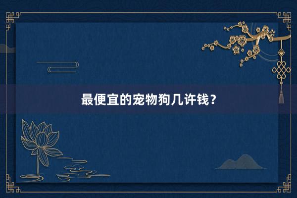 最便宜的宠物狗几许钱？